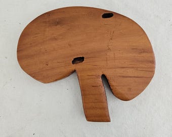 Hongo de madera maciza vintage para colgar en la pared: decoración rústica tallada