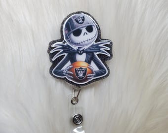 Football badge Reel, Badge Reel, cowboys Badge Reel, Badge, custom Badge reels, Badge reels, Jack skellington badge reel