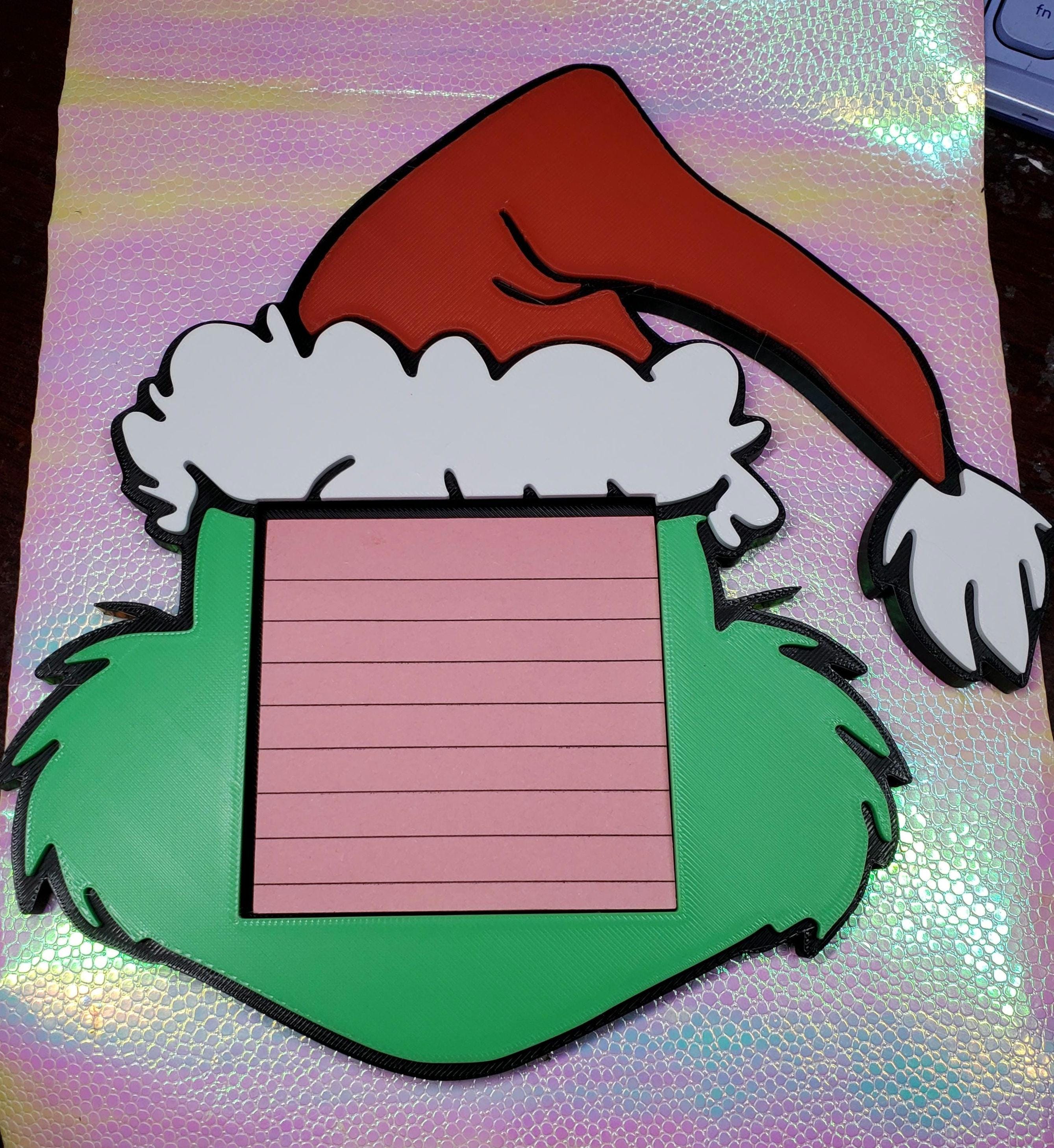 Grinch Sticky Note Holder, Sticky Note Holder, Desk Note Pad Holder ...