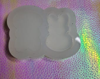 Molde para agitador de conejito, molde para agitador de insignia de Pascua, moldes para agitador, moldes con agarre, moldes para carrete de insignia, moldes de silicona, moldes uv