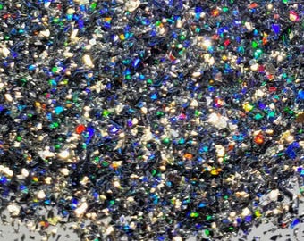 Silver holographic irrigular cut glitter, silver glitter, silver holographic glitter, holographic glitter