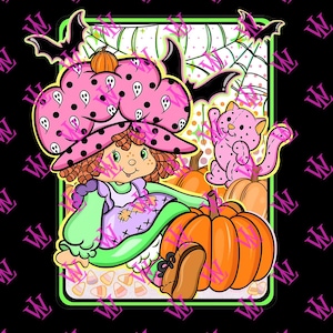 Jordgubbstårta Halloween akrylblank med dekal, akrylblank med dekal, akrylblanketter, märkenblanketter med dekal