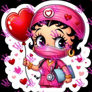 Betty valentines day Acrylic Blank With Decal, Acrylic Blank With Decal, Acrylic Blanks, Badge Blanks With Decal, valentines acrylic blank