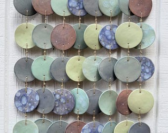 Ceramic Wall Hanging, Cool Tones and Textures 1, Home Decor, Unique, Statement Artwork
