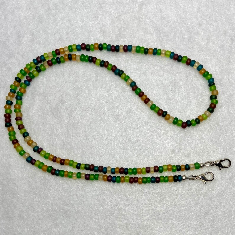 Badge Lanyard ~ Beaded Glass Lanyard ~ 4-IN-1 Lanyard Face Mask Lanyard ~ Eyeglass Necklace ~ Keychain ~ I.D