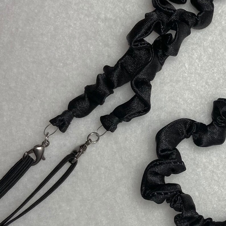 Scrunchie Face Mask Lanyard ~ Satin Eyeglass Necklace ~ Scrunchie Lanyard ~ Black Face Mask Holder **Limited Edition**