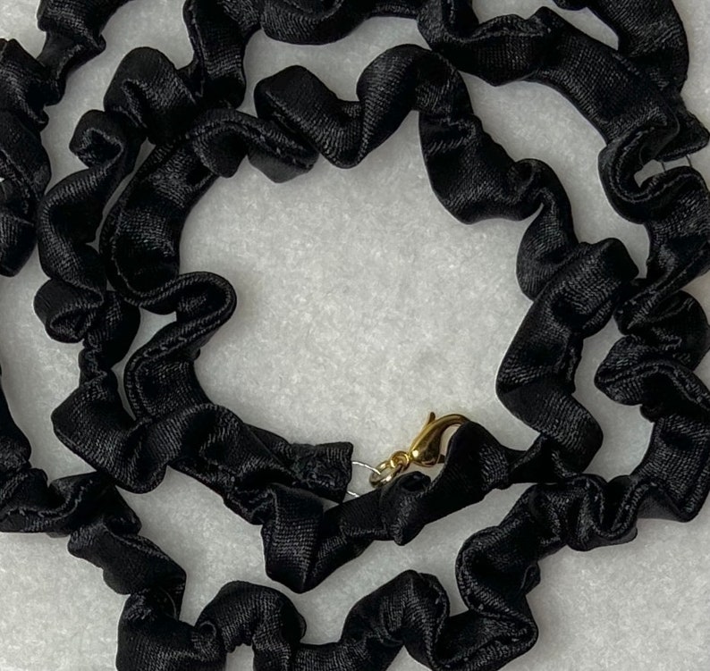 Scrunchie Face Mask Lanyard ~ Satin Eyeglass Necklace ~ Scrunchie Lanyard ~ Black Face Mask Holder **Limited Edition**