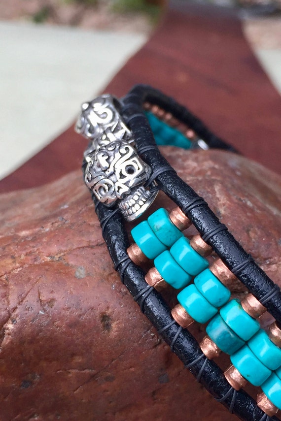 Wrap mens turquoise bracelet sale