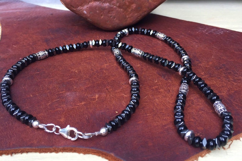 Mens Beaded Necklace Mens Necklace Onyx Necklace Men - Etsy