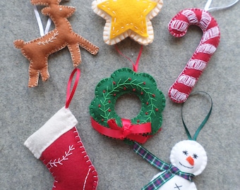 DIY Felt Ornament Kit, Easy Embroidery Sewing Craft for Beginners