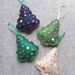 DIY Balsam Fir Tree Ornament Sachet Kit: Felt Embroidery Sewing Craft