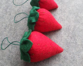 XL Felt Strawberry Emery Sand Pincushion for Needles