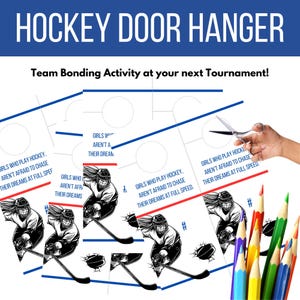 Printable Hockey Hotel Door Hanger – Customizable & Personalized Hotel Door Sign Hockey Tournament Minor Hockey Team Door Tag