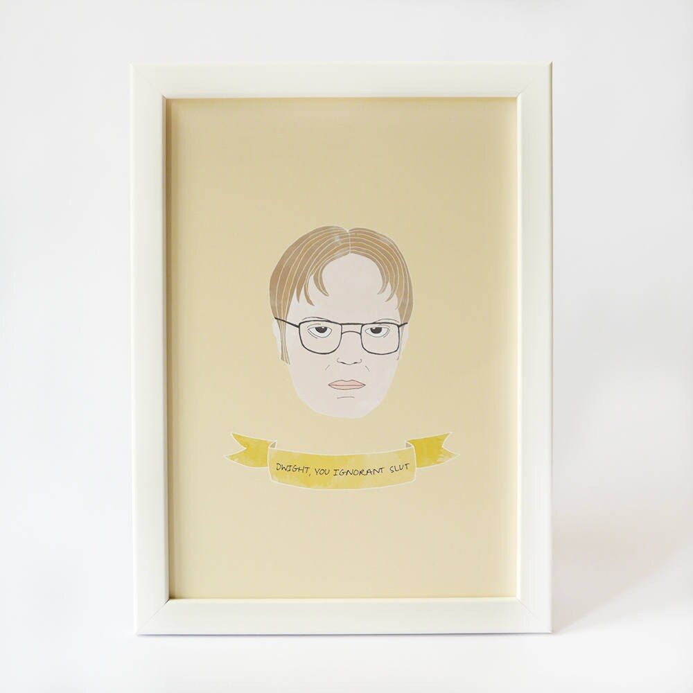 Dwight Schrute Print PRINTABLE WALL ART Illustrated Watercolour Style ...