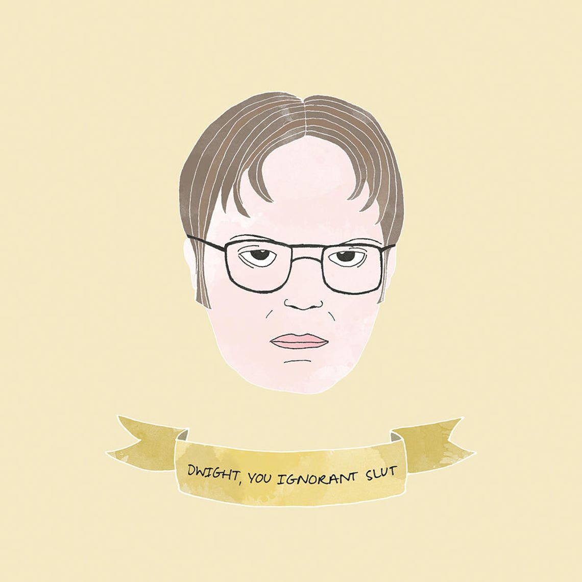 Dwight Schrute Print PRINTABLE WALL ART Illustrated Watercolour Style ...