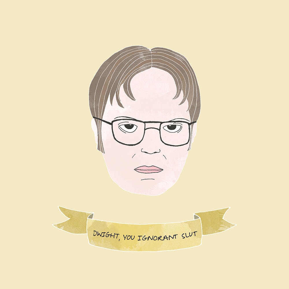 Dwight Schrute Print PRINTABLE WALL ART Illustrated Watercolour Style ...