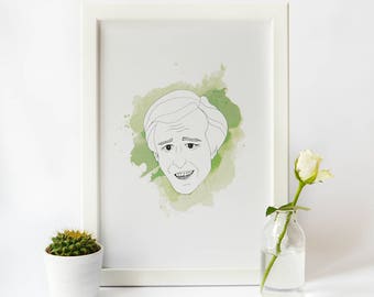 Alan Partridge Print · PRINTABLE WALL ART · Alan Partridge Minimal Illustrated Print · Tv Character Alan Partridge Portrait Print