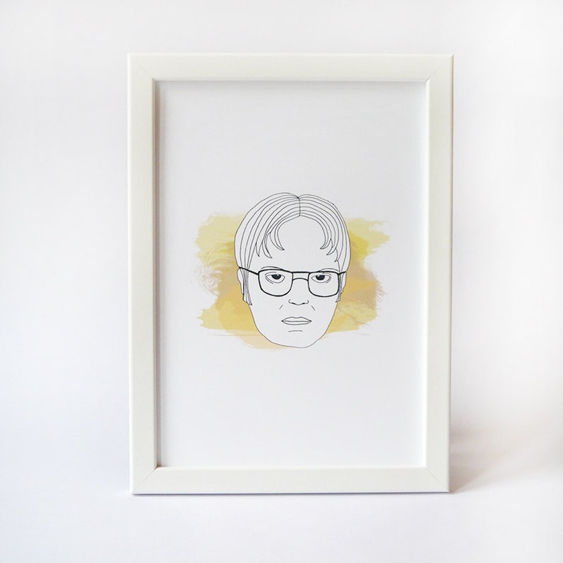 Dwight Schrute Print PRINTABLE WALL ART The Office Minimal Illustrated Print Dwight Schrute Art Print Dwight The Office Portrait image 2