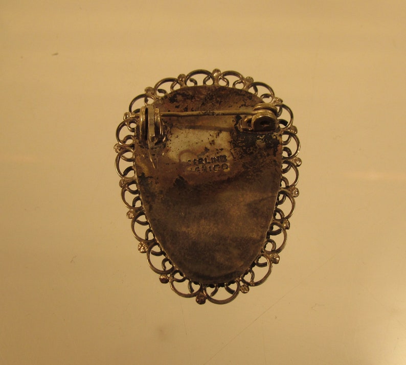 Onyx and Sterling Broach Mexico @ A Village Coin Bullion 514 B