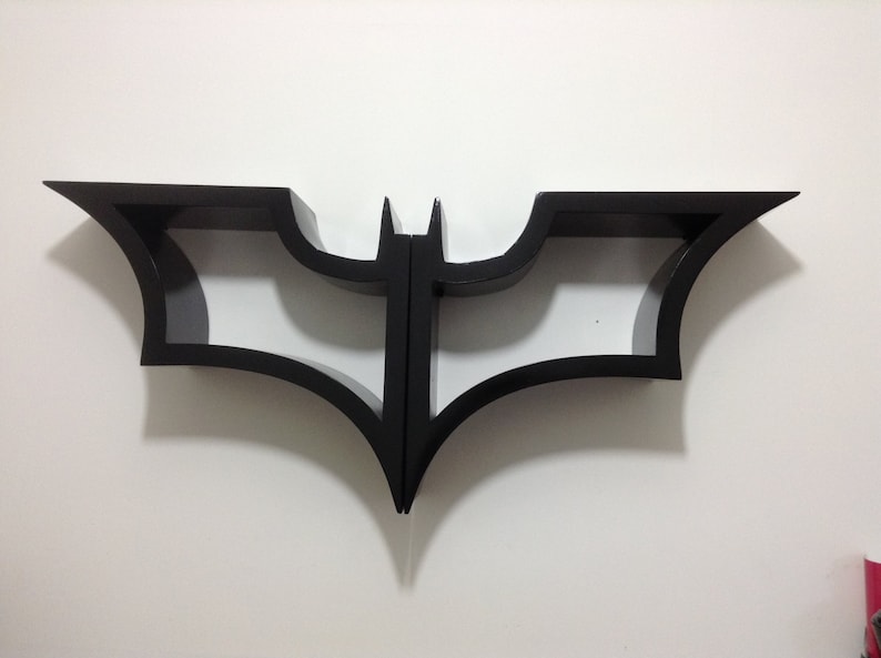 Batman Bookshelf Made Of Wood Etsy