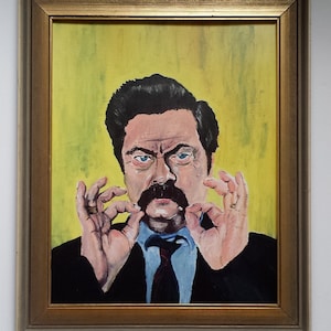 Ron Swanson Print of Acrylic Portrait *NOW* in 3 Sizes!