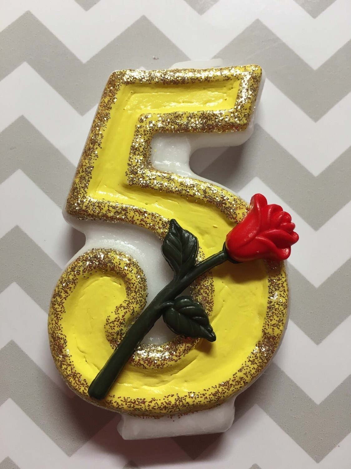 Beauty the Beast Inspired Birthday Candle