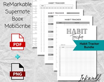 Undated Monthly Planner Bundle - Serif Font - for Supernote, Remarkable ...