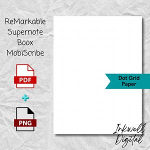 Dot Grid Notepaper  - For Supernote, ReMarkable 2, Boox, Kindle Scribe eInk Devices