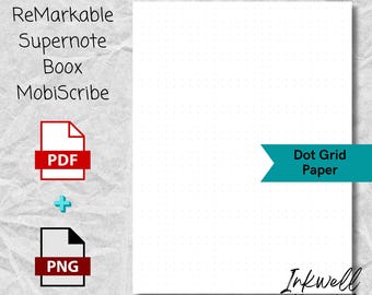 Papel de notas con cuadrícula de puntos - Para dispositivos Supernote, ReMarkable 2, Boox y Kindle Scribe eInk