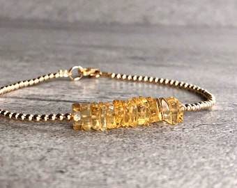 Citrine Bracelet | Crystal Bracelets for Women | Yellow Citrine Jewelry | Custom Jewelry Size 6 7 8 9 Inches