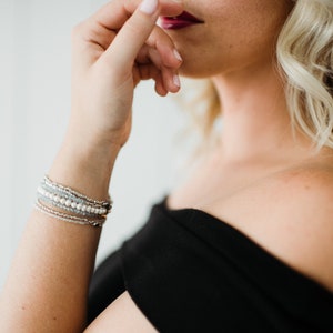 Freshwater Pearl Bracelet | June Birthstone Jewelry | Sterling Silver Genuine Pearl Jewelry | Small White Pearl Bead Bracelet