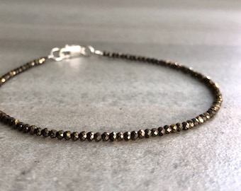 Tiny Stone Bracelet | Healing Crystal Abundance Bracelet | Delicate Dainty Jewelry for Women | Small Faceted Bead Bracelet