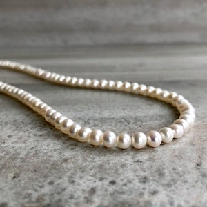 Real Pearl Necklace for Women | Freshwater Pearl Jewelry | Custom Length 16 to 30 inches | Gold or Sterling Silver Clasp