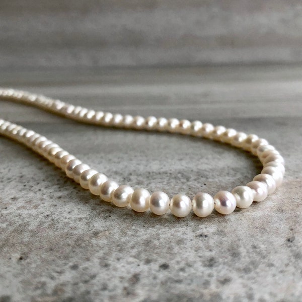 Real Pearl Necklace for Women | Freshwater Pearl Jewelry | Custom Length 16 to 30 inches | Gold or Sterling Silver Clasp