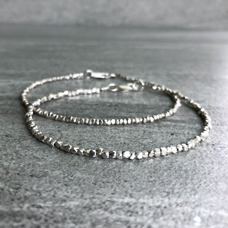 Sterling Silver Bracelet Tiny Bead Hill Tribe Silver Jewelry Etsy