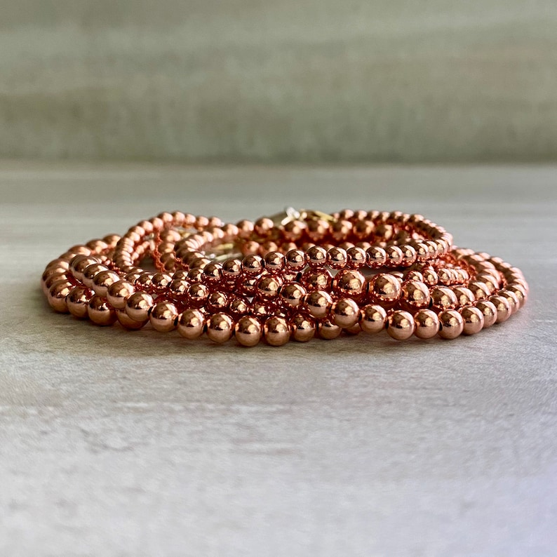 Copper Bead Bracelet Real Copper Jewelry Hand Beaded Etsy