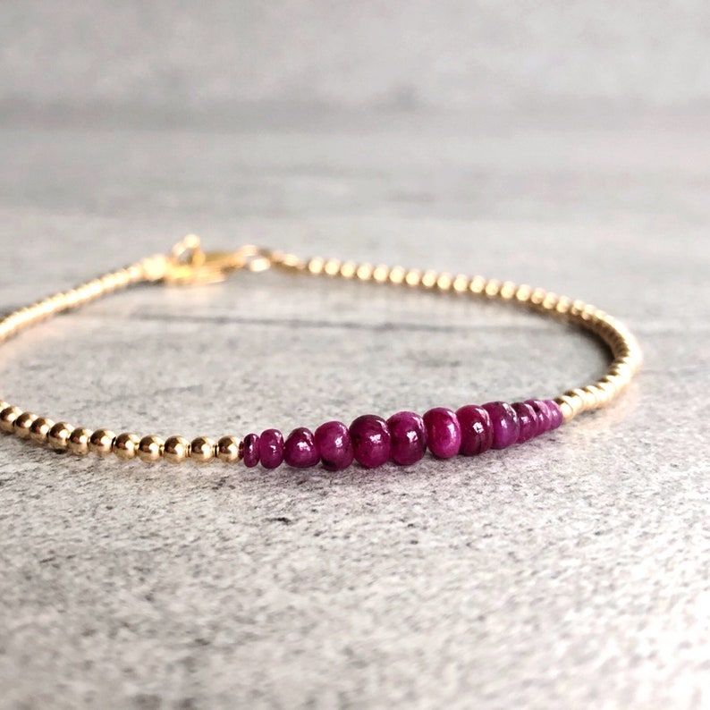 Genuine Ruby Bracelet Real Ruby Jewelry July Birthstone | Etsy