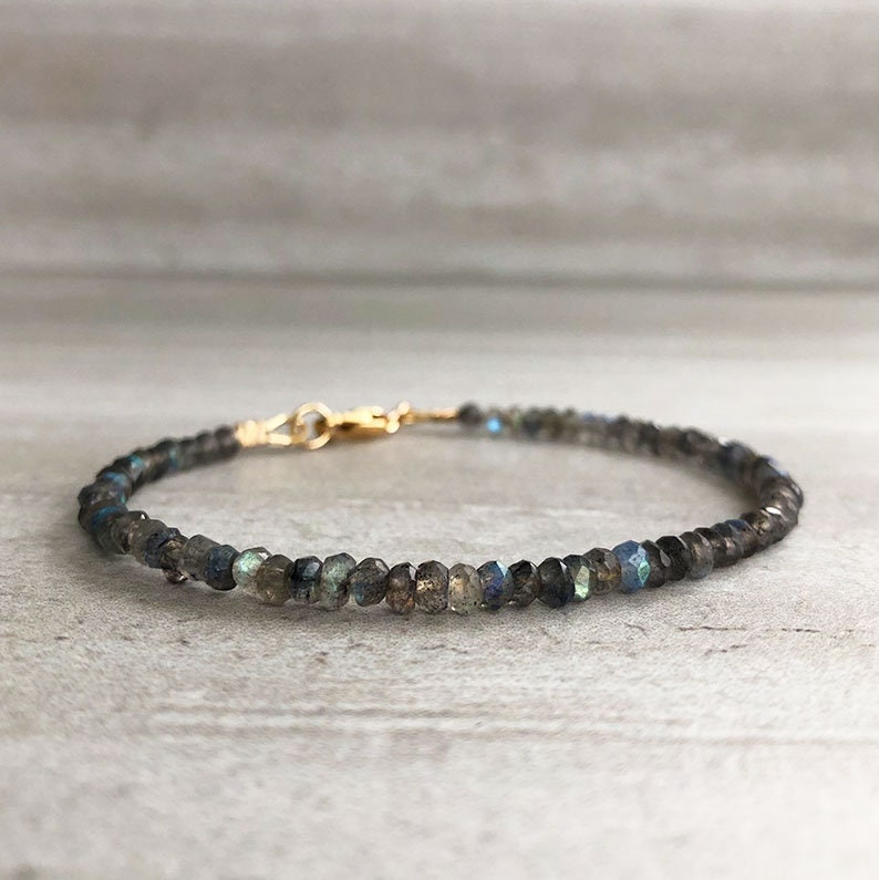 Labradorite Bead Bracelet Natural Crystal Jewelry Small | Etsy