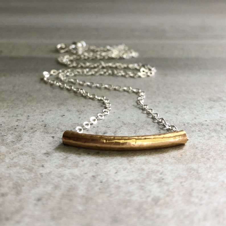 Minimalist Necklace Silver or Gold Bar Necklace for Women Etsy