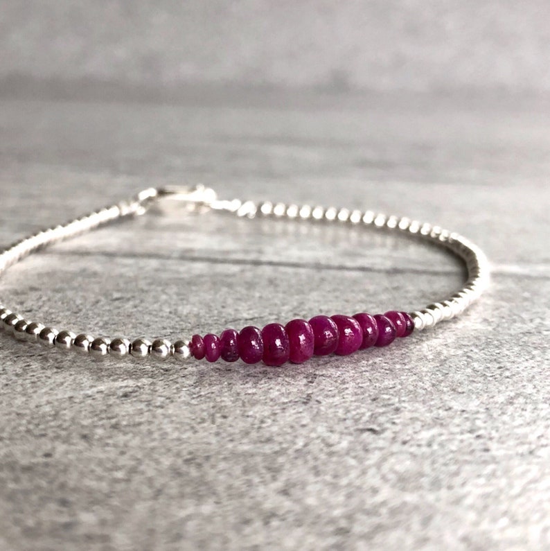 Genuine Ruby Bracelet Real Ruby Jewelry July Birthstone | Etsy