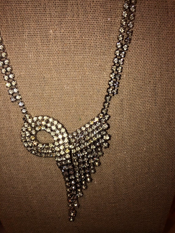 Vintage 1940s art deco rhinestone necklace