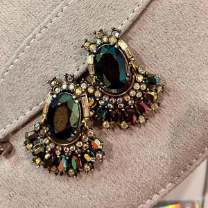 1950s Hollycraft Aurora Borealis Preowned Vintage Clip Ons