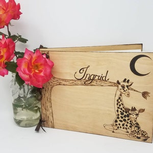Personalized hand Engraved Blank Baby Giraffe Journal with Name