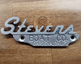 Stevens Boat tag, badge, emblem - CNC machined stainless steel