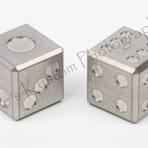 Precision machined balanced D6 game dice metal 6 sided casino die single Titanium, Bronze image 2