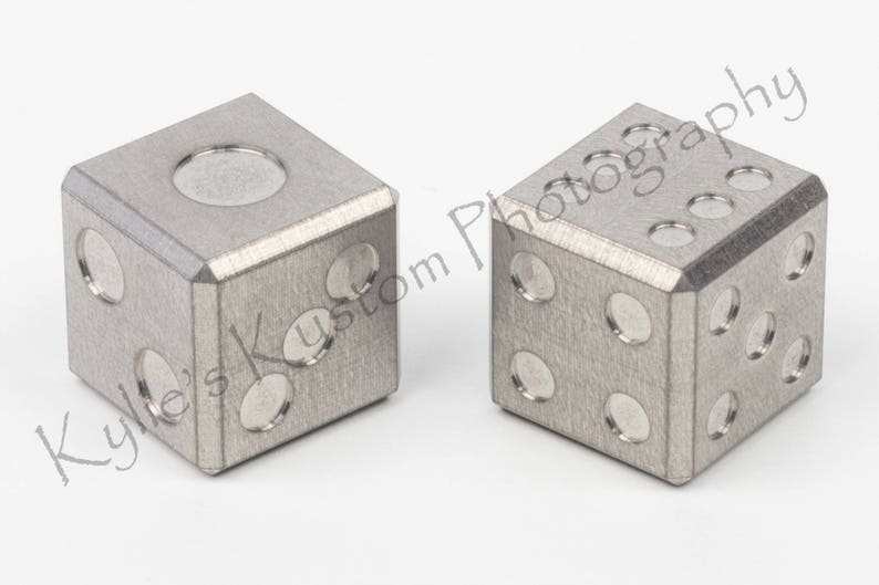 Precision machined balanced D6 game dice metal 6 sided casino die single Titanium, Bronze image 2