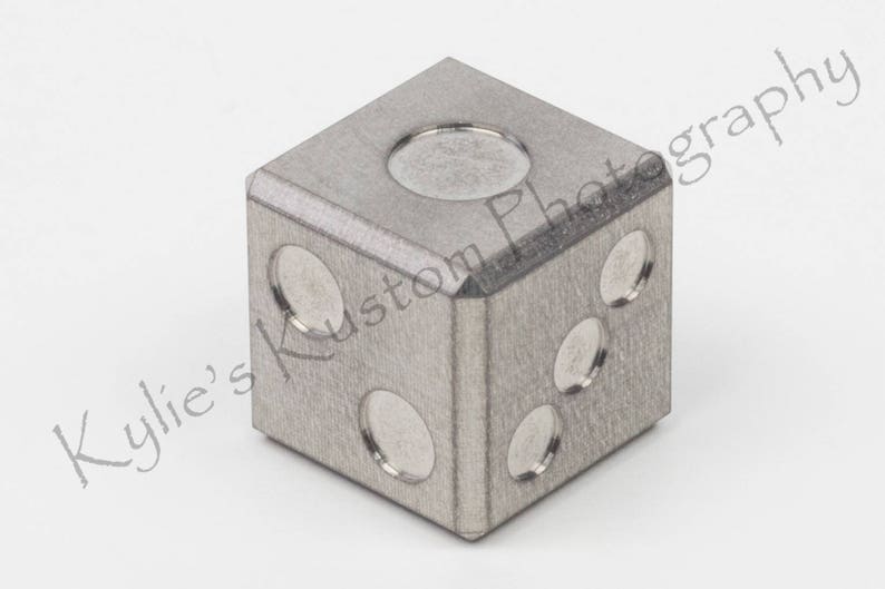 Precision machined balanced D6 game dice metal 6 sided casino die single Titanium, Bronze image 1