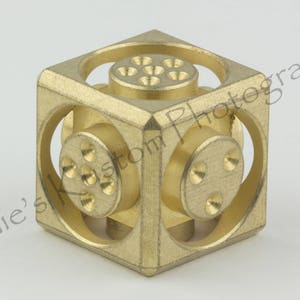 Gutted Brass precision machined metal D6 game dice - 6 sided casino die, (sold individually)