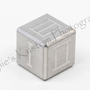 Precision machined metal D6 game dice - 6 sided casino die, Roman Numeral (sold individually) Stainless steel, brass, titanium