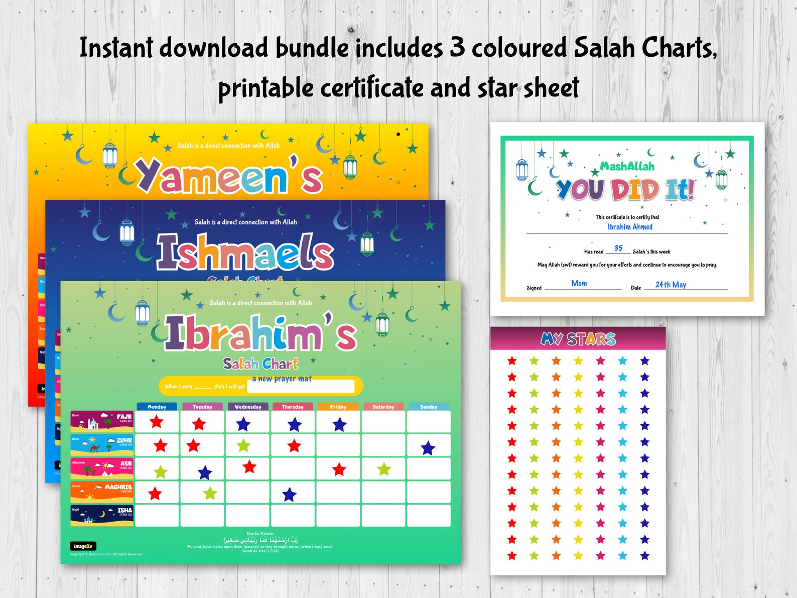 Muslim Boys Prayer Chart, Salah Tracker Printable, Prayer Chart for Kids, Prayer Tracker, Weekly ...